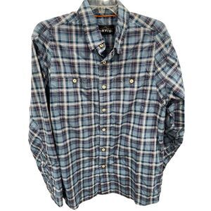 Orvis Men's Plaid Long Sleeve‎ Button-Down Shirt Size M Blue/Red
